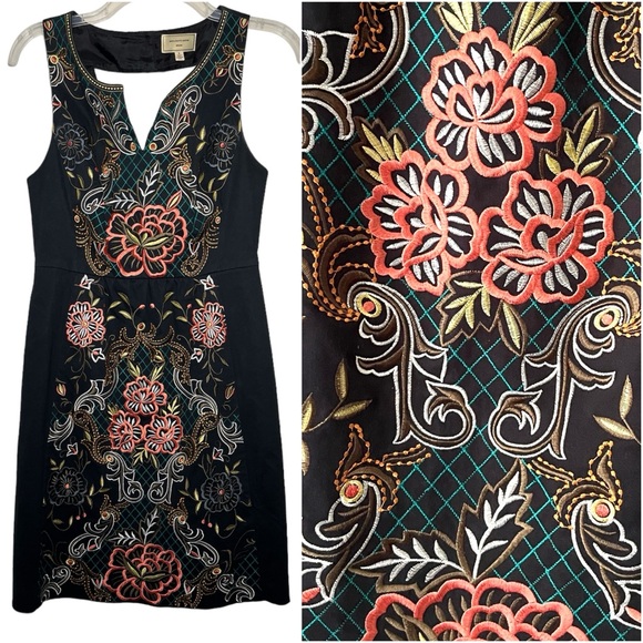 Anthropologie Moulinette Soeurs Perennial Flora Embroidered Dress - Picture 1 of 17